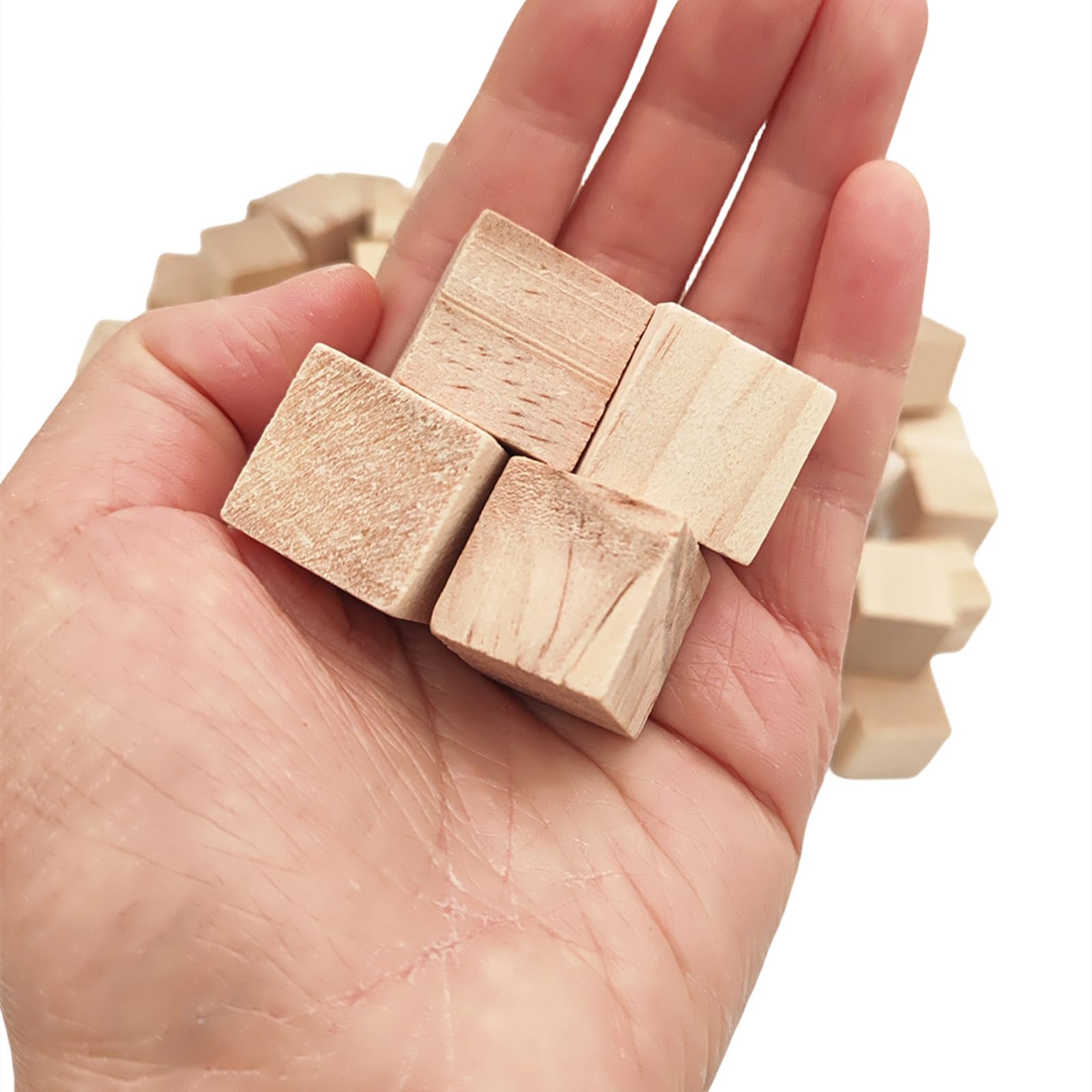 Wooden Cubes 2cm/100pcs, Unfinished Square Wood Blocks Natural Wooden Blocks for Crafts Carving and DIY Projects - Image 4