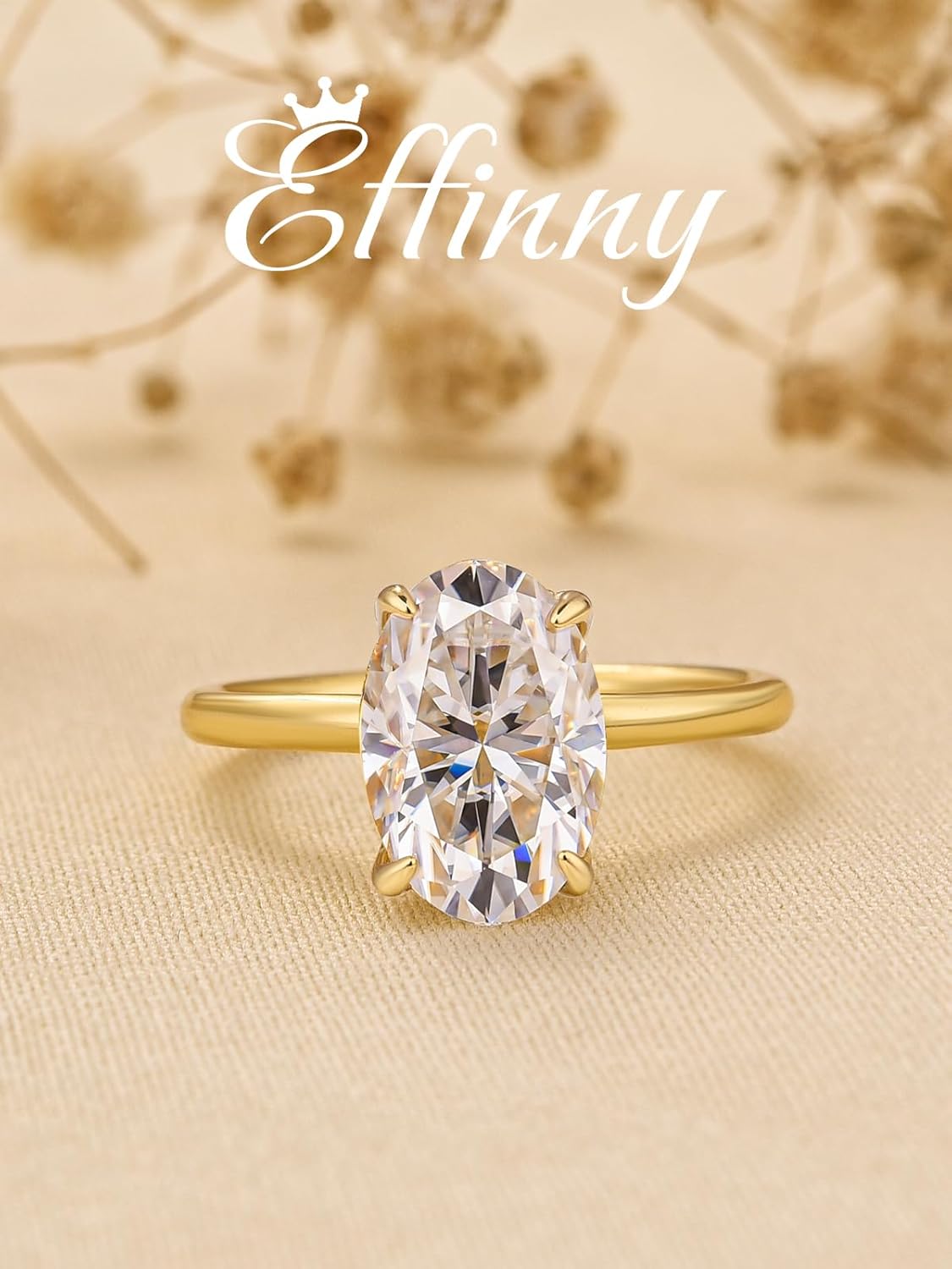 2/3 Carat Moissanite Oval Engagement Ring for Women,Genuine D Color VVS1 Clarity,14K Gold Plated 925 Sterling Silver Solitaire Promise Ring for Wedding,Daily,Travel,Party - Image 2