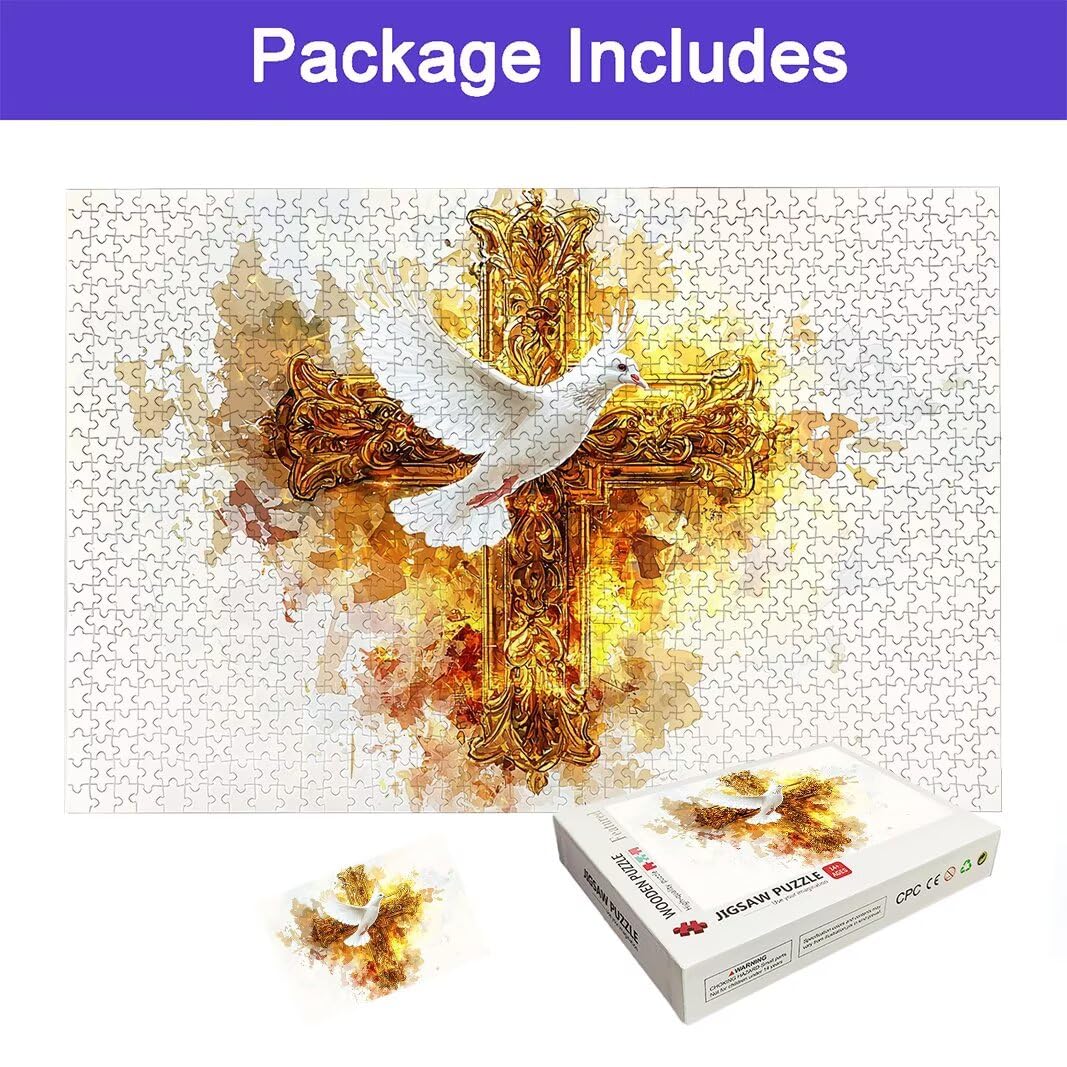 Puzzle religijne dla dorosłych 4000, 4000 puzzli dla dorosłych, 141,5 x 87,5 cm twarde niemożliwe drewniane puzzle, wymagająca gra dla całej rodziny, wystrój domu, motyw: (Pigeon), -8735