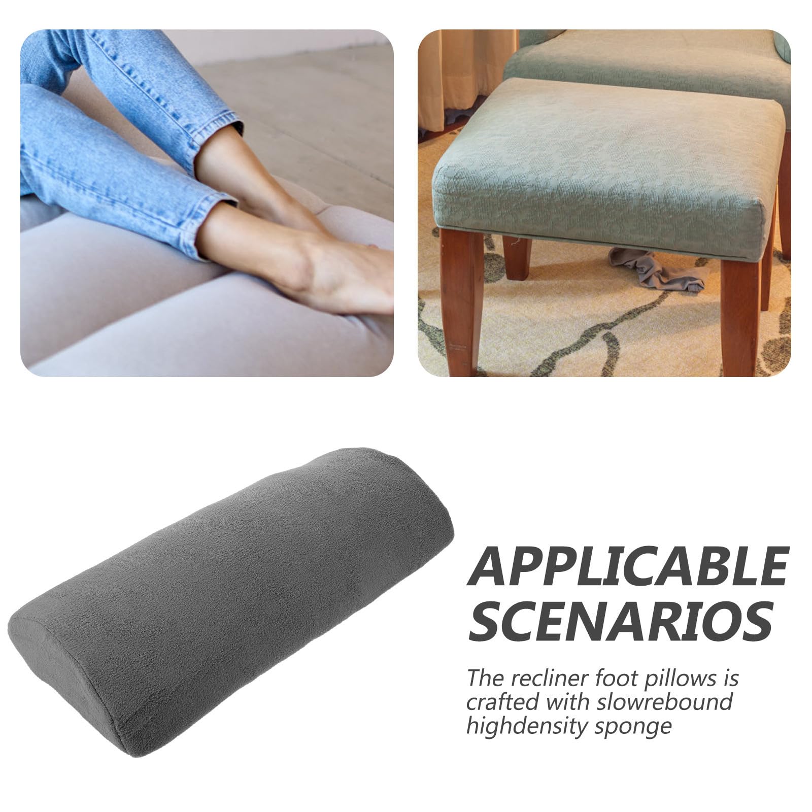 POPETPOP Almohada para Piernas Ergonómica Media Luna Espuma de Alta Densidad y Forro de Pelusa, Cojín Elevado para Dormir Adecuado para Largas Sesiones Sentado y Camping