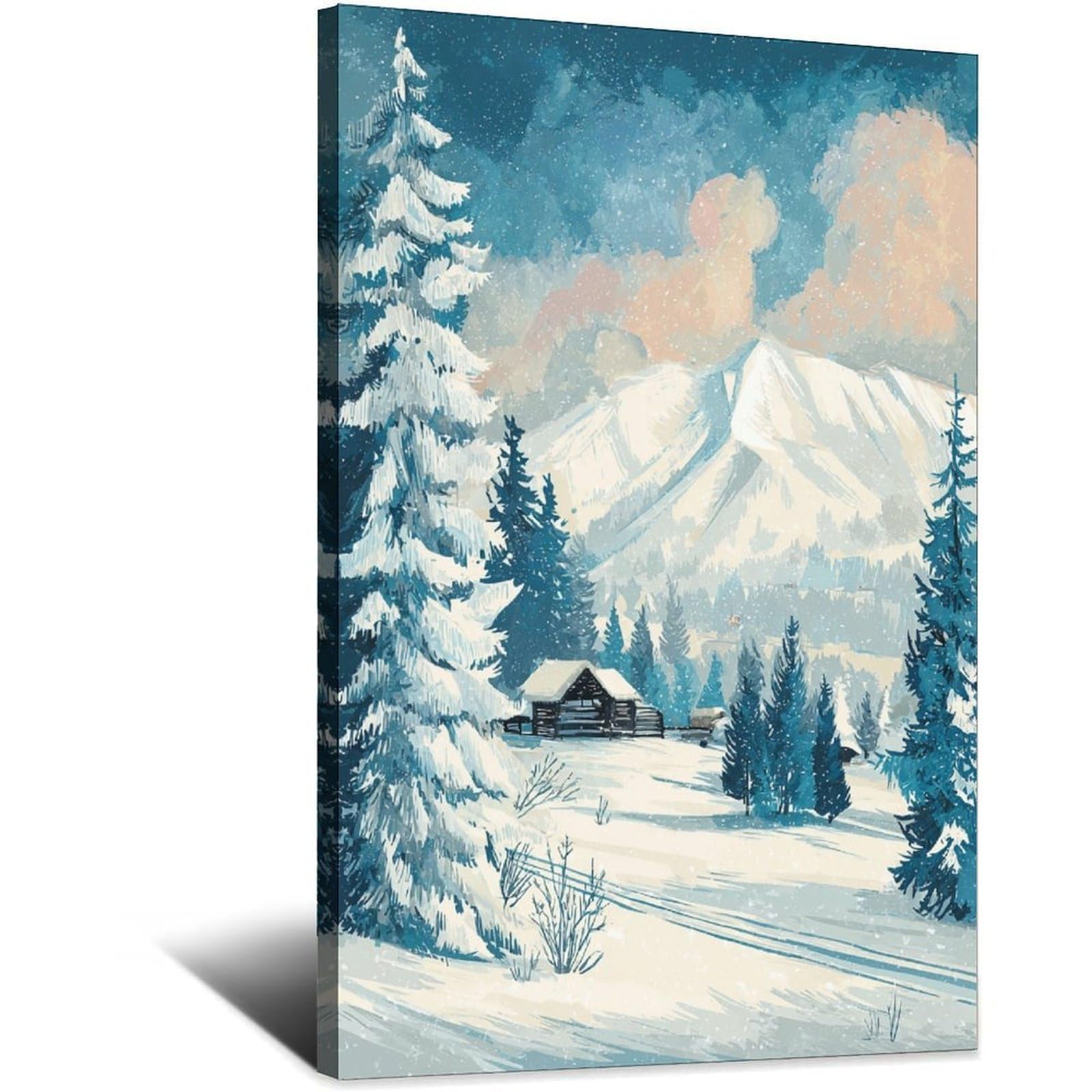 Kitzbuhel Ski Posters 24x36inch(60x90cm) Vintage Watercolor Canvas Art