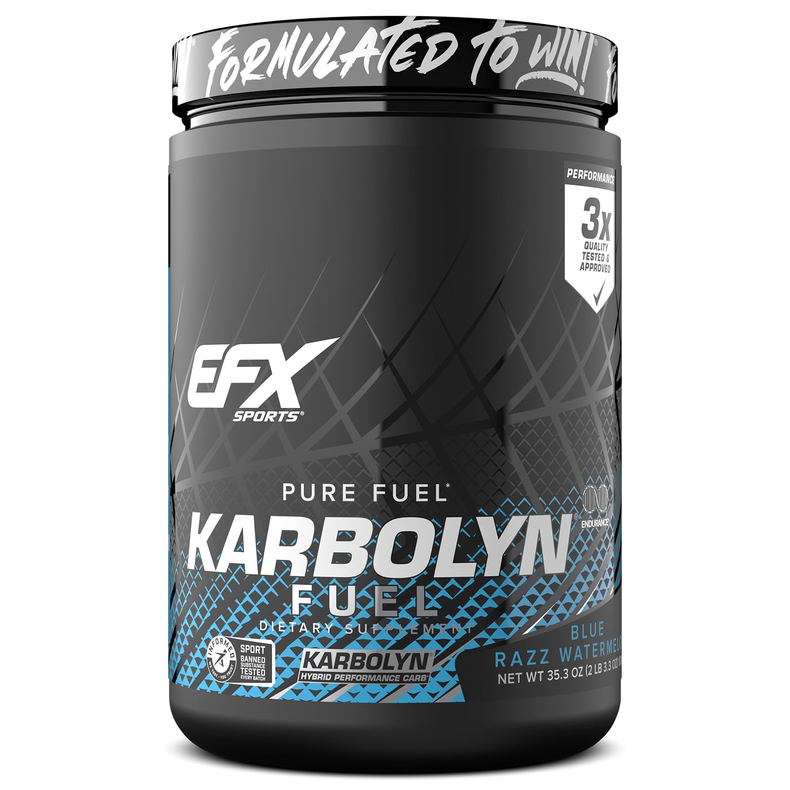 EFX Sports Karbolyn Fuel | Pre, Intra, Post Workout Carbohydrate Supplement Powder | Carb Load, Energize, Improve & Recover Faster | Easy to Mix | Blue Razz Watermelon (2LB 3.3 OZ)…