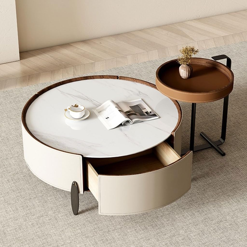 Tavolino Tavolino da caffè Grande e Piccolo in Stile Francese, Combinazione di semplicità, Tavolo tè for Soggiorno, tavolino casa Couchtisch