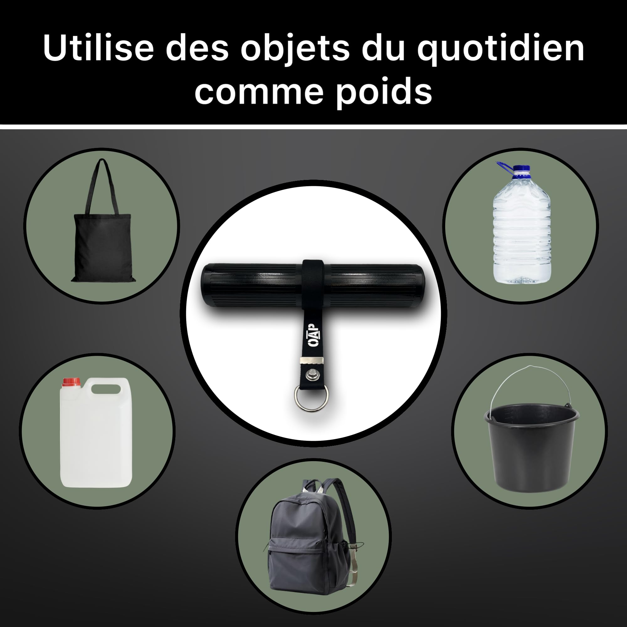 OAP Wrist Roller FAT GRIP ⌀60 mm – entraîneur poignets et avant-bras, musculation, 100% fabriqué en Allemagne, compatible loading pin et poids libres, home gym et salle de sport