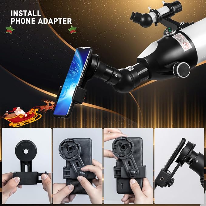 Telescopio refractor astronómico 700x90mm para adultos miniatura 6