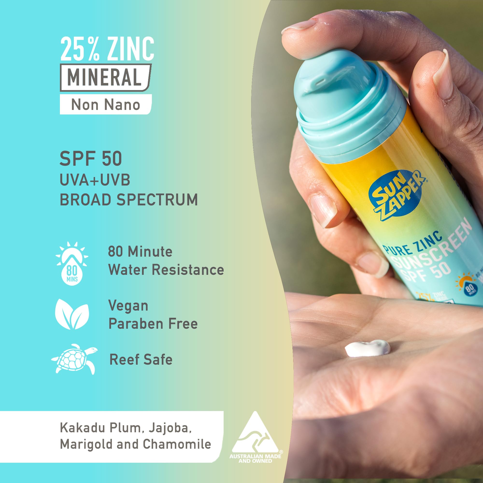 Sun Zapper Pure Zinc Sunscreen SPF 50 Lotion - 100g, 12 g (Pack of 1) - Image 3
