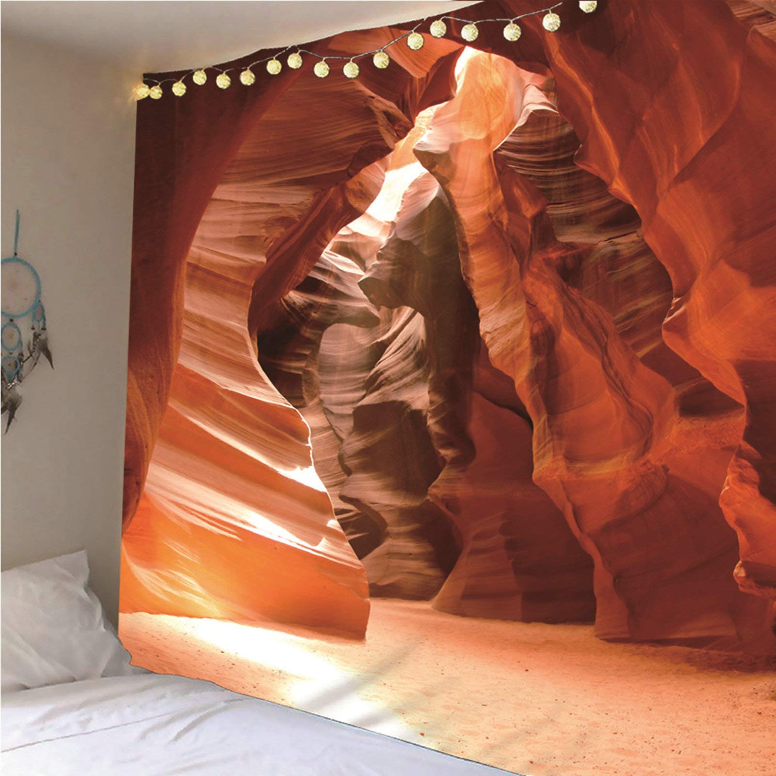 CEVAN Arazzo Da Parete Geometrico Telo Arredo Cotone Grotta Rocciosa Arazzo Da Parete Etnico Grande Arredare Camera Da Letto Arancia Decorazione Murale Appesa In Tessuto 200x150cm