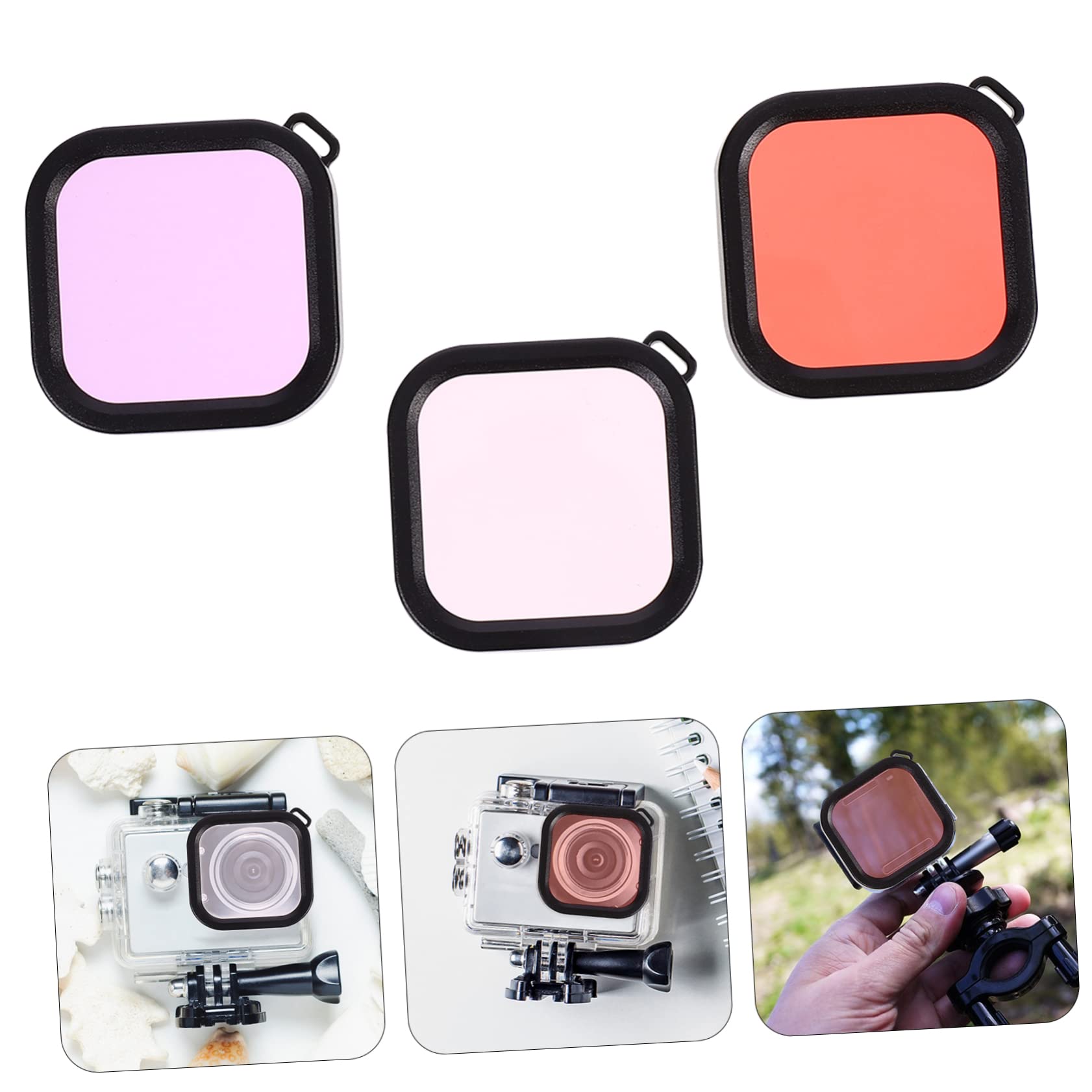 VILLCASE Scuba Diving Lens Filter Set Waterproof Housing for 8 15-70ft/5-21m Depth Underwater Photography Accessory