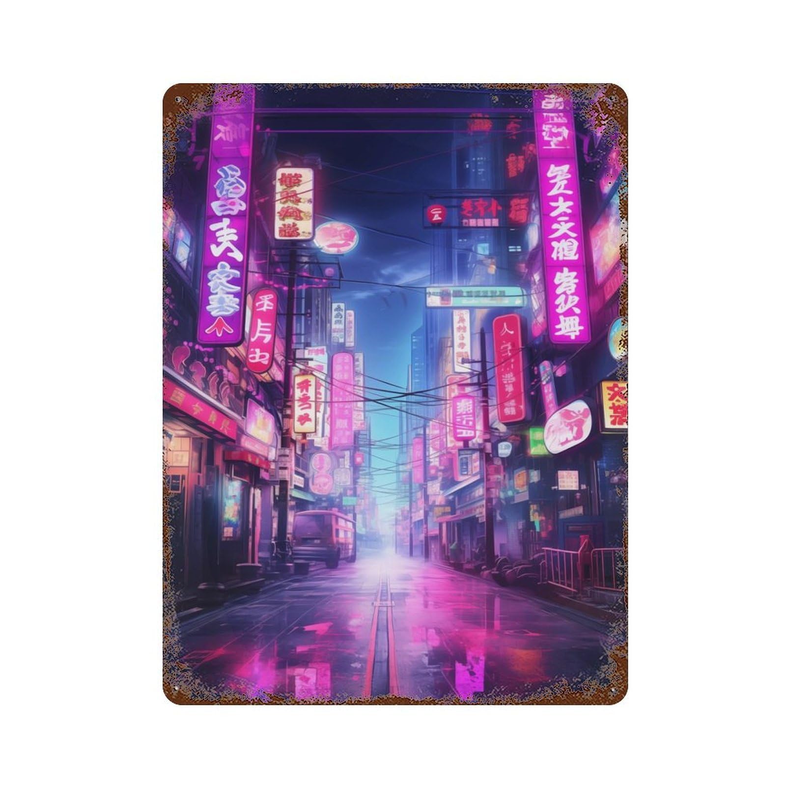Street Decorative Tin Sign 15.7"x11.8", Ideal for Cafe, Home Bar And Lounge Decor