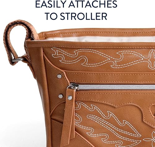 Miniatura 4 de Itzy Ritzy Carrito ajustable para cochecito y bolsa organizadora con bolsillo frontal con cremallera, 2 bolsillos interiores integrados y correas