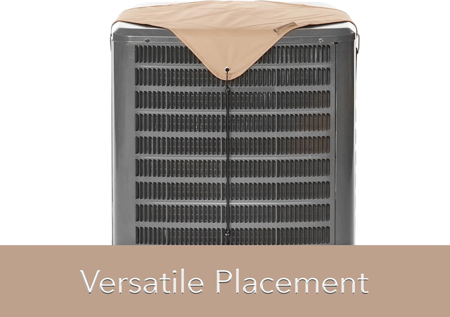 Covermates Ultima Armor Top Air Conditioner Cover - Heavy Duty All-Weather Outdoor Central AC Unit Protector - 600D Ripstop Polyester Top Cover with Bungee Cords, Armor Top 30W x 30D, Ripstop Tan