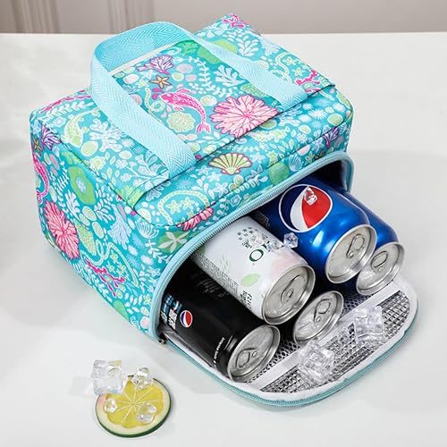 Miniatura 6 de Lonchera para mujeres y hombres, reutilizable, aislada, bolsa de mano, bolsa térmica para alimentos para viajes, trabajo, picnic, playa, forrada con