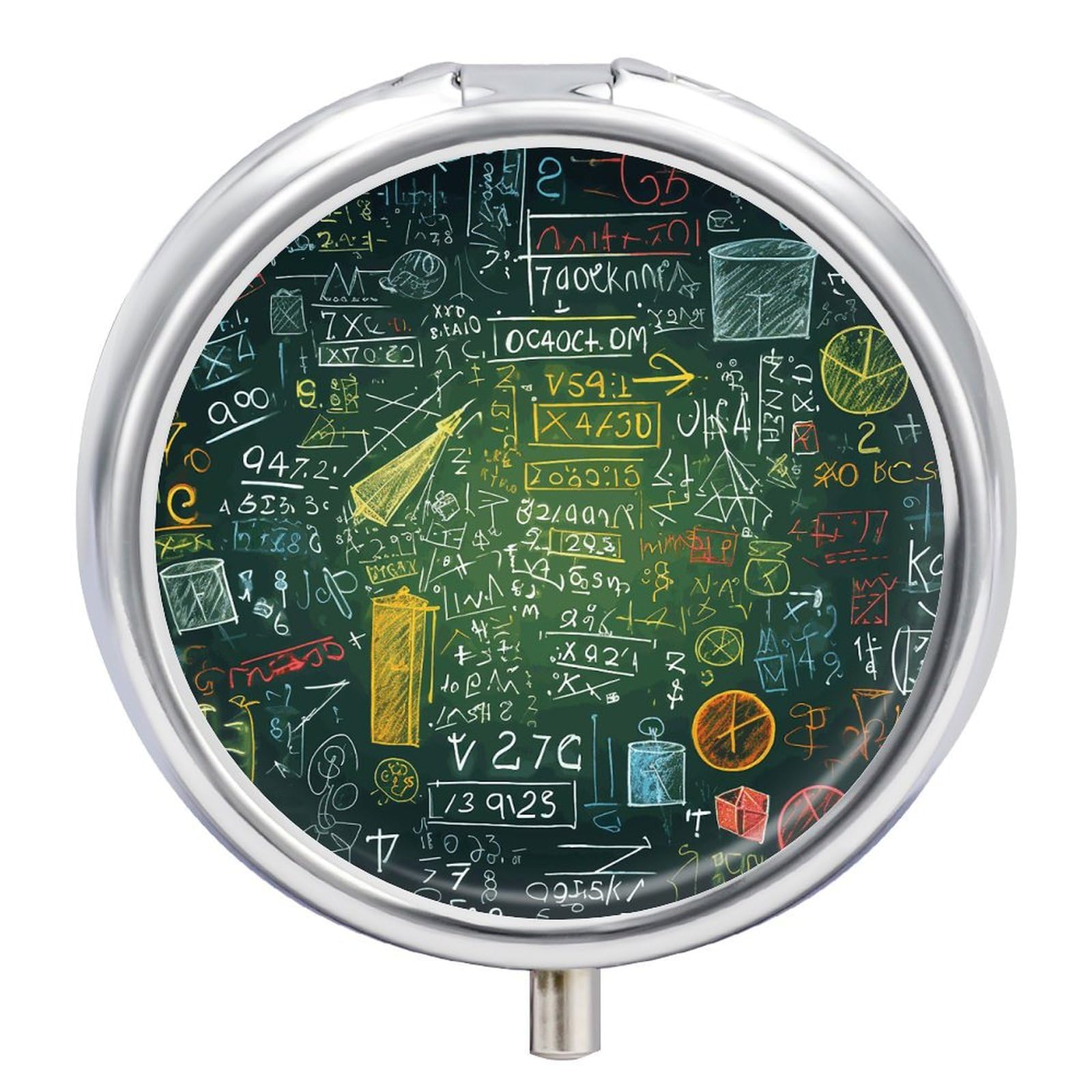 Pill Box Portable Math Question Pill Case Cute Pill Organizer for Vitamins Supplements