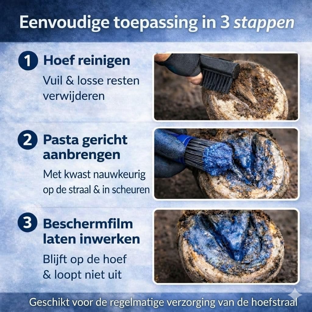BlueHoof Strahlfäule Paste für Pferde – Hufpflege gegen Strahlfäule & Hufprobleme – trocknend & pflegend – 250 ml