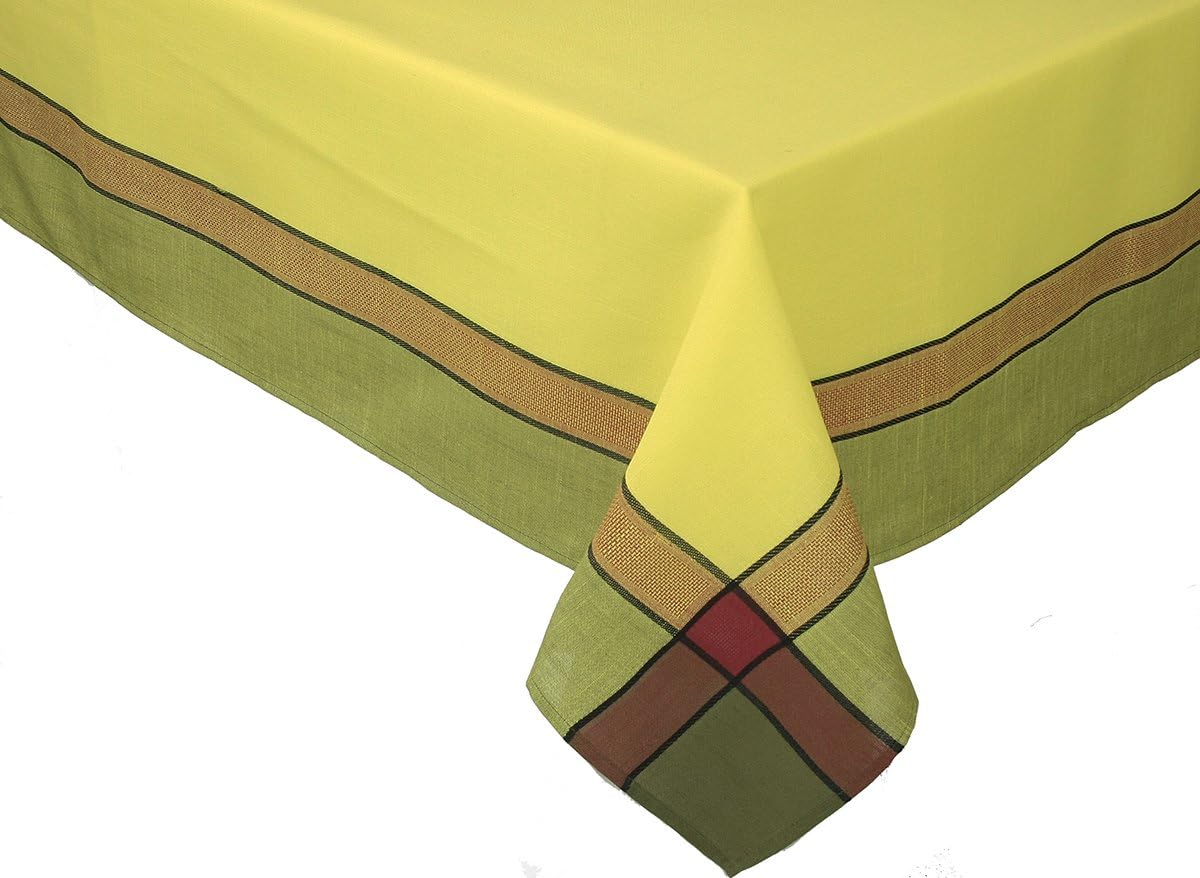 Riviera Collection Contemporary Tablecloth, 60-Inch by 84-Inch, Celery