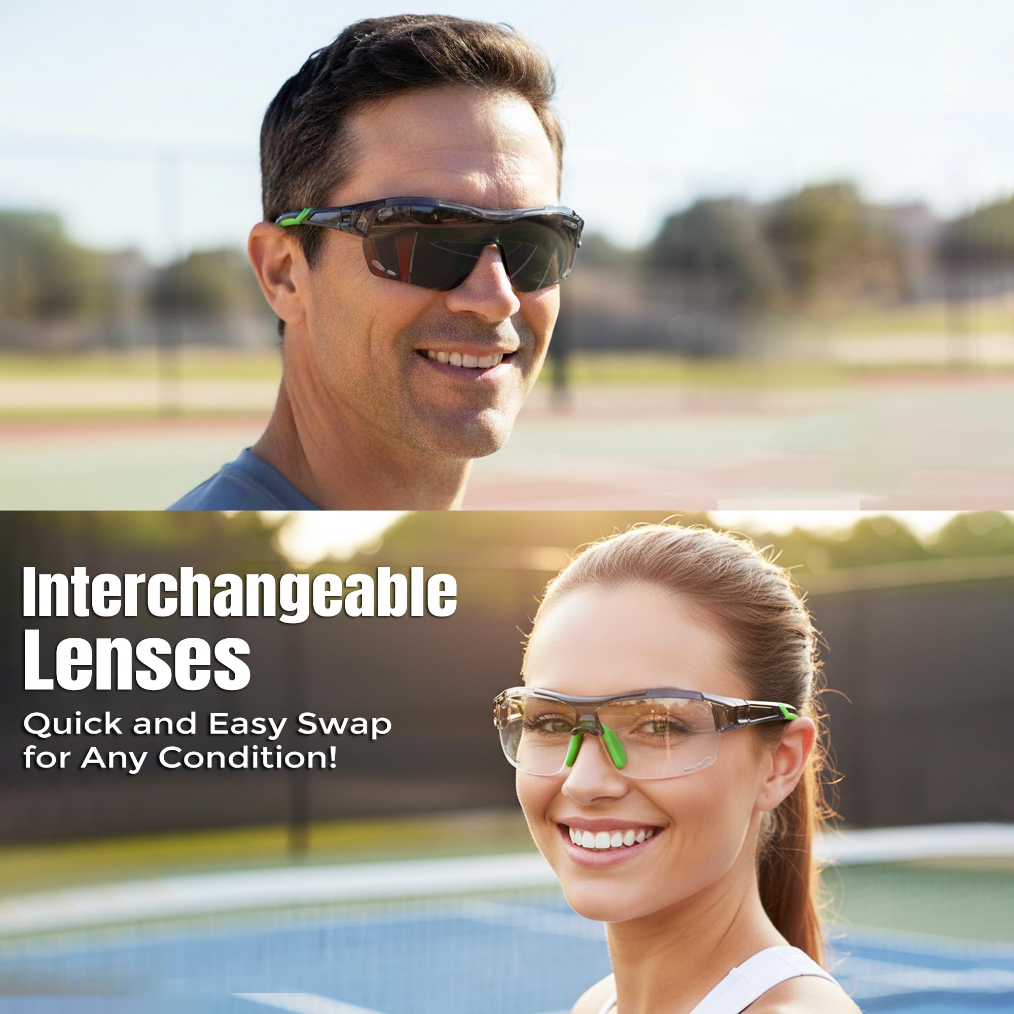 BLUE CUT Sportschutzbrille, Anti-Beschlag-Gläser, Sicherheitsbrille für Basketball, Pickleball und alle Outdoor-Sportarten