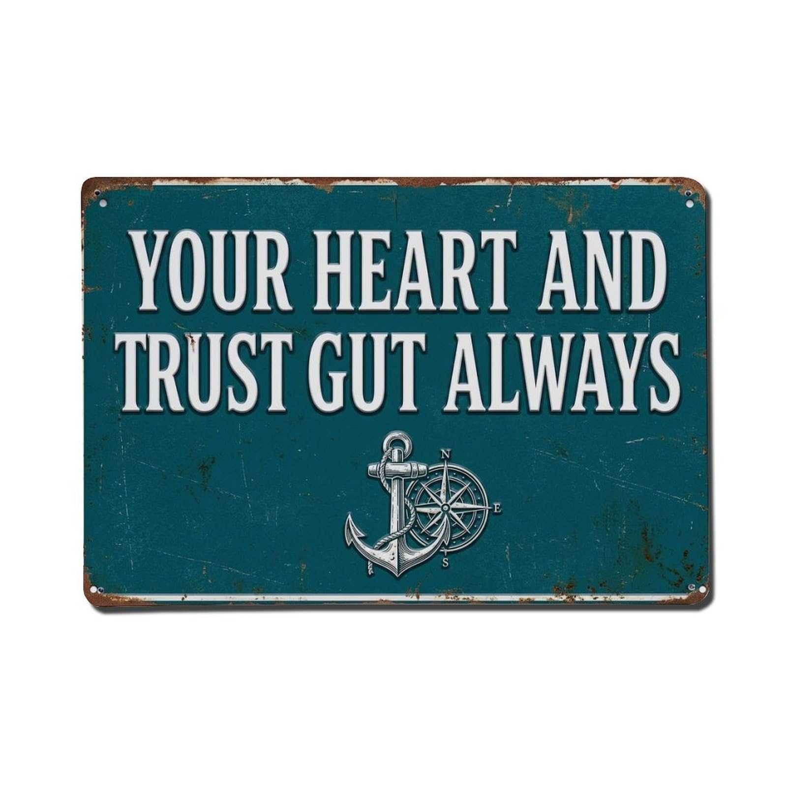 Trust Gut Instinct Restaurant Retro Motivational Slogans 1 Metal Tin Sign Plaque Wall Decor for Cafe, Club Bar, Office, Home Garden Metal Poster 8x12Inch