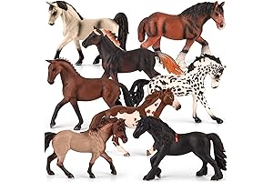 8-Piece Plastic Horse Figure Toy Set: Realistic Farm Animal Playset for Kids and Collectors