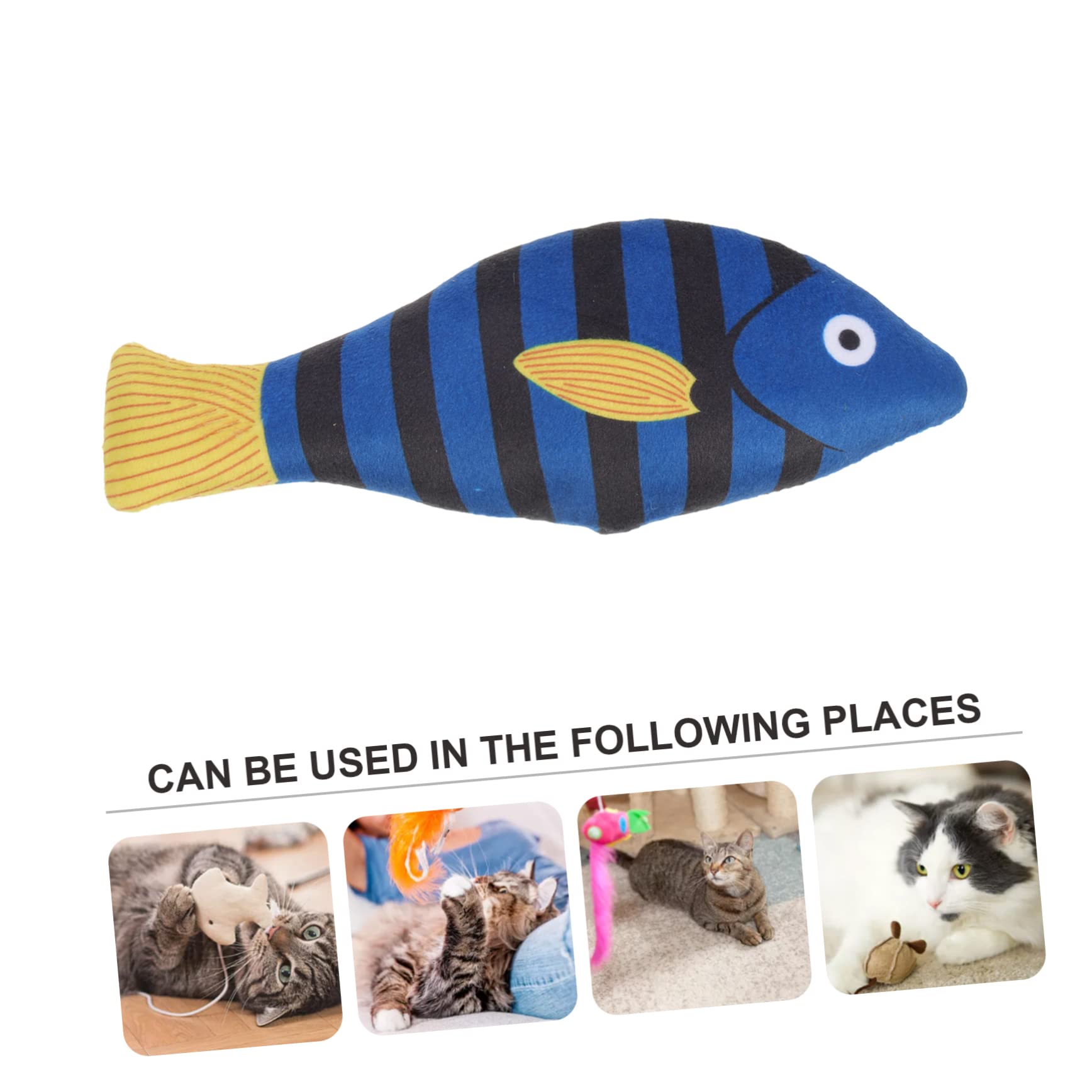 SUPVOX Jouet à Mâcher Poisson pour Chat à l'herbe à Chat Naturelle Peluche Légère Taille Moyenne Intérieur Divertissement Chaton
