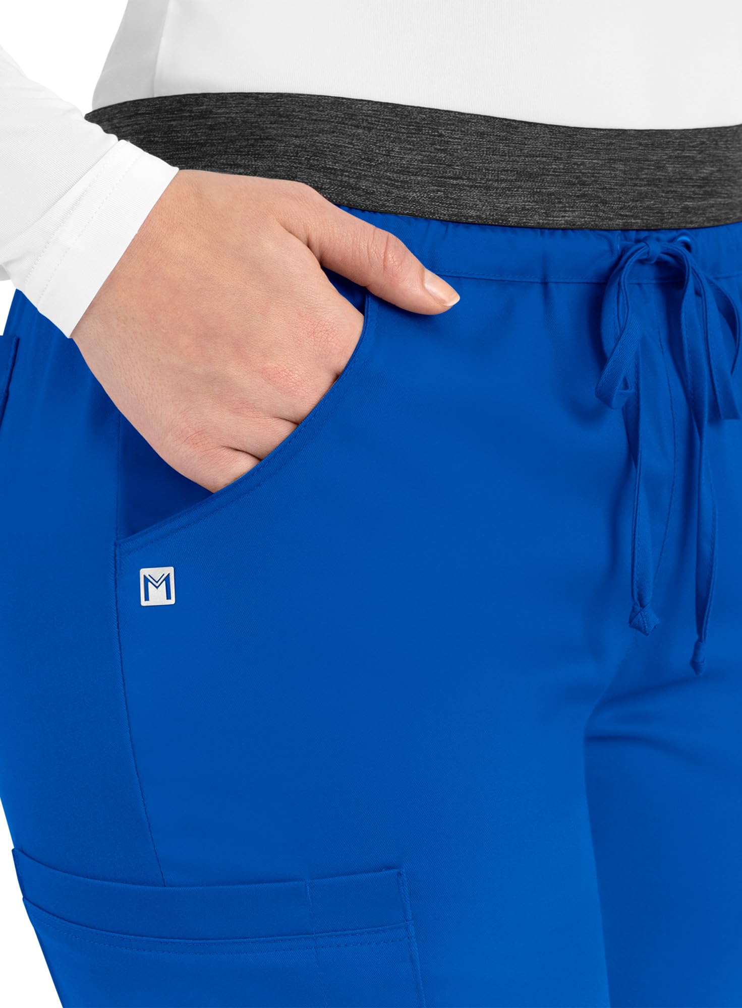 Maevn Matrix Full Heather Elastic Waistband Jogger Scrub Pant (Medium, Royal Blue)