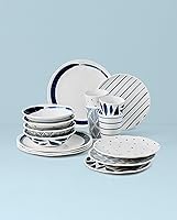 Vista 2 de Lenox 895323 Blue Bay - Juego de vajilla de melamina de 16 piezas, material ligero de melamina