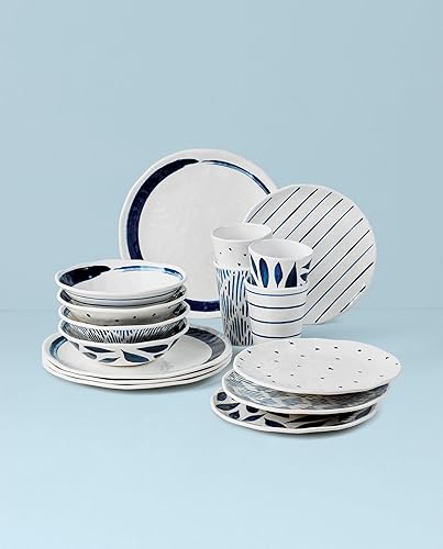 Miniatura 2 de Lenox 895323 Blue Bay Melamine 16-Piece Dinnerware Set, Lightweight Melamine Material