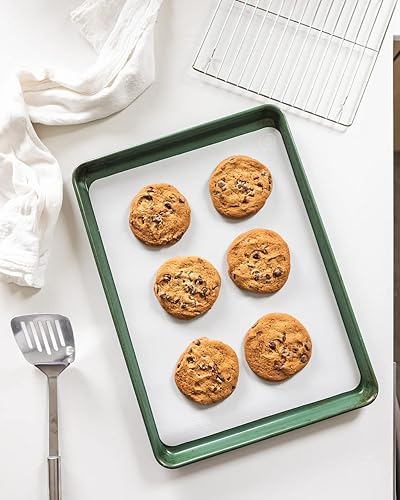 Miniatura 3 de The Silicone Kitchen Alfombrillas de silicona para hornear, aptas para lavavajillas, sin BPA, extra gruesas (juego de 2, azulgris, media hoja (16 x