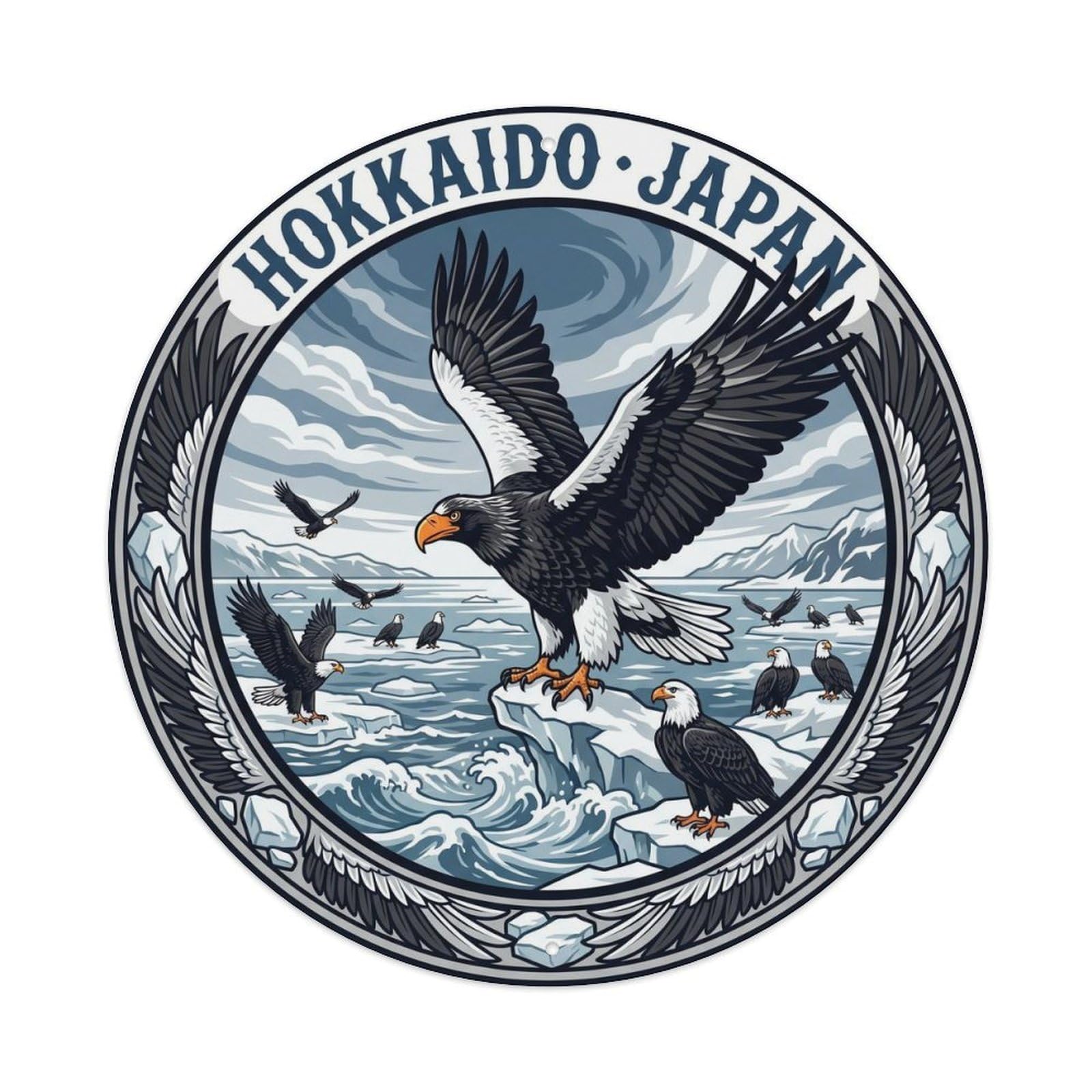 Tailed Eagle Steller Sea Ice Animal Nature Island Metal Tin Sign