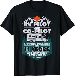 11 Years Married RV Camping 11th Wedding Anniversary Camper T-Shirt
