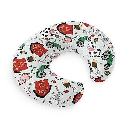 HawSkgFub Farm Animal Life - Funda de almohada de lactancia para bebés, niños y niñas, vaca, cerdo, oveja, pollo, tractor, cosecha, lactancia, funda