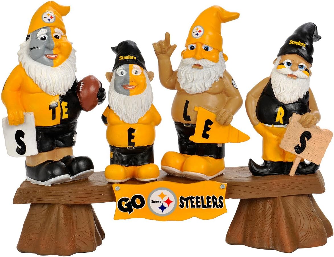 Team Beans Pittsburgh Steelers Fan Bench Gnome Set