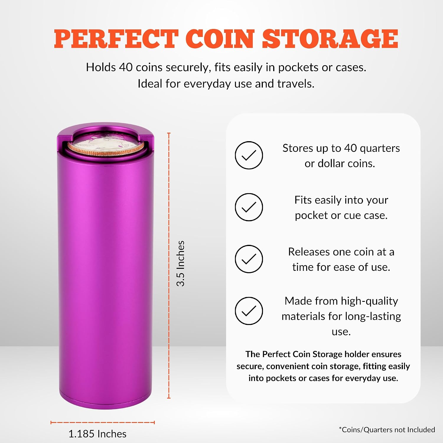 Beer City Billiards - Coin Holders Quarter Dispensers (Aluminum, Purple) image 4