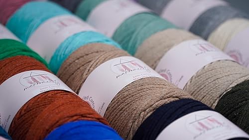 Miniatura 8 de Makromecity, Cordón de macramé de algodón de 0.079 in x 195 yardas (590 pies) de algodón reciclado de 0.079 pulgadas, hilo de ganchillo para