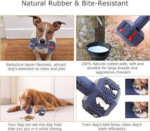Miniatura 7 de Juguete masticable para perros para masticadores agresivos, juguete dental interactivo para entrenar y limpiar los dientes, juguete duradero e