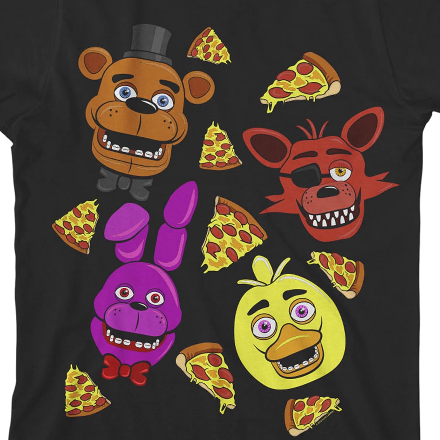 Five Nights at Freddy's Pizza Character Art Boy's 3-Pack Crew Neck Short Sleeve T-Shirt Set - Image 5