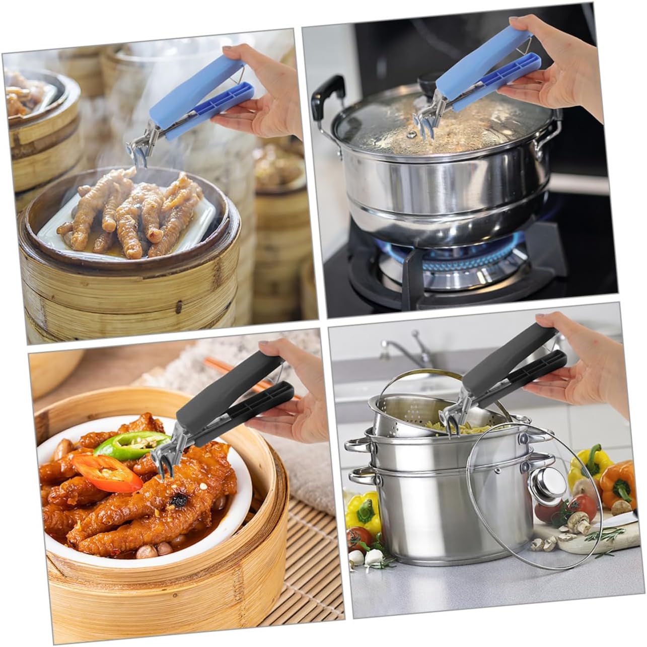 2pcs Anti-scalding Hot Plate Gripper Kitchen Plate Lifter Clamp for Safe Handling of Hot Dishes Versatile Tableware Clip for Camping and Cooking