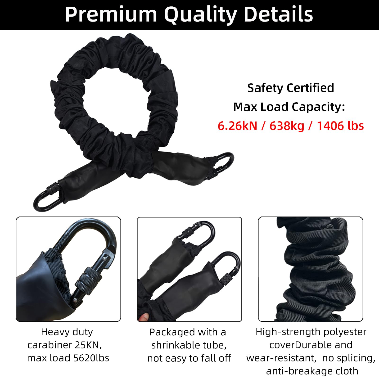 PRIOR FITNESS Corda elastica di alta qualità, resistente, corda elastica per fitness, 50-79 kg, corda elastica per allenamento a casa e palestra, include solo 1 corda elastica extra