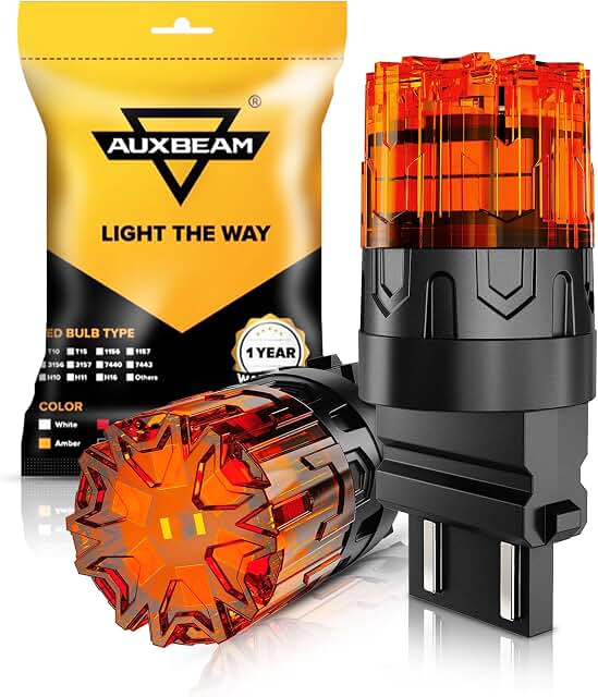 Auxbeam 3157 LED Amber Turn Signal Bulbs