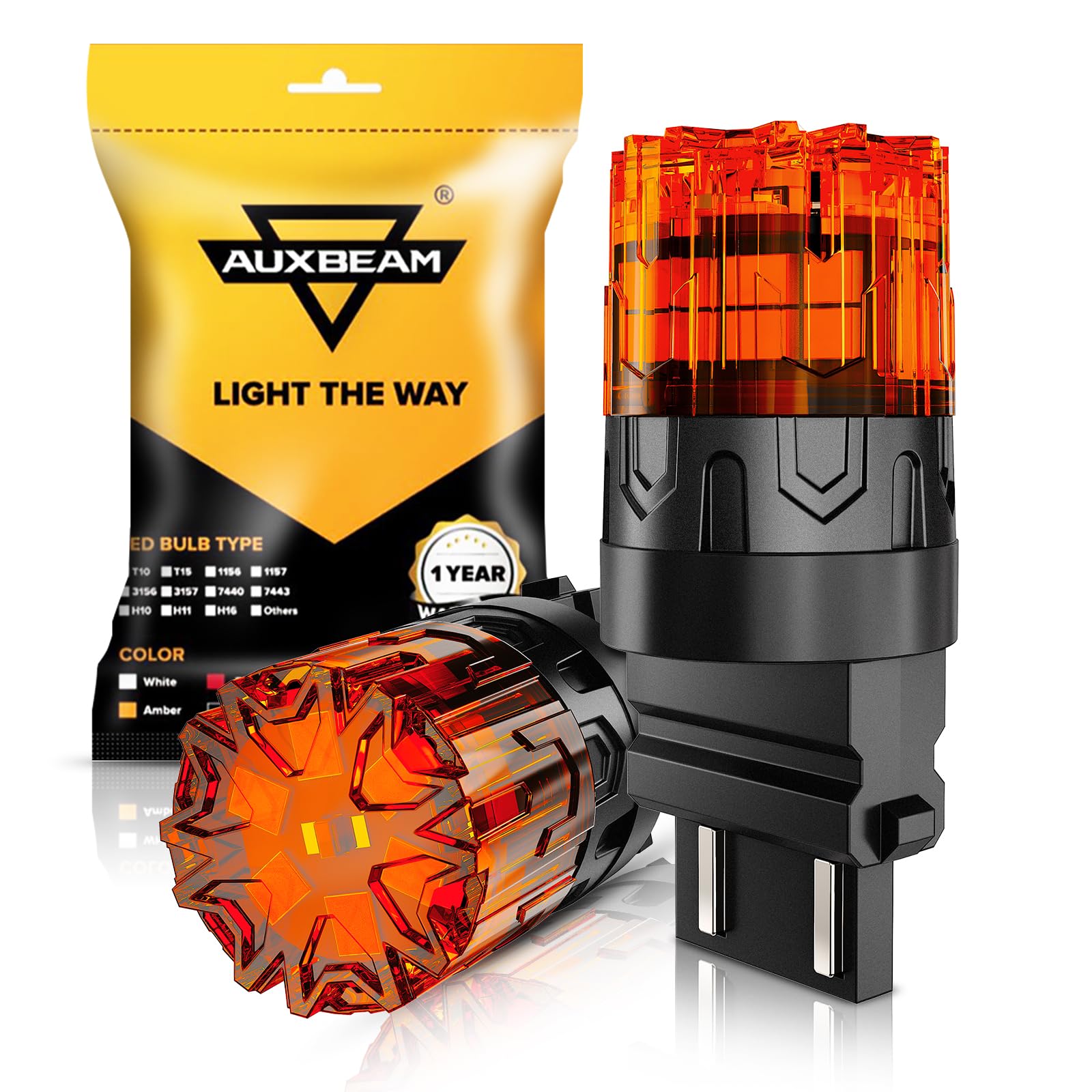 Auxbeam 2026 B2 Series 3157 LED Bulbs Amber Turn Signal Blinker Light