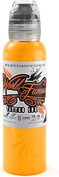 World Famous Yellow TTattoo Ink, Vegan and Professional Ink, Made in USA, Michaelangelo Yellow, 1 oz