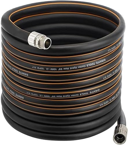 Miniatura 6 de Giraffe Tools - Manguera de jardín de 30 pies x 5/8", longitud personalizada, resistente, sin torceduras, flexible, manguera de jardín de goma,