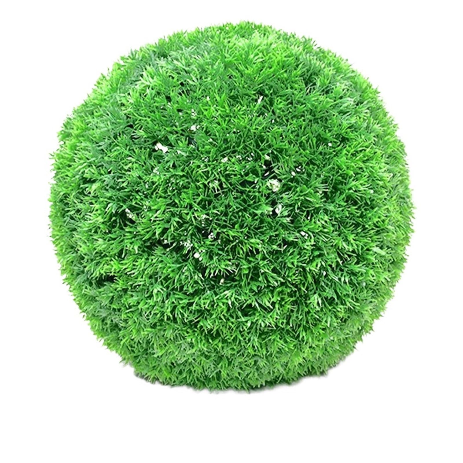 Zymjzbetic Artificial Topiary Balls Artificial Plants Green Grass Ball 18/23/28cm Decorative Balls Pine Needles Topiary Faux Decor(28cm)