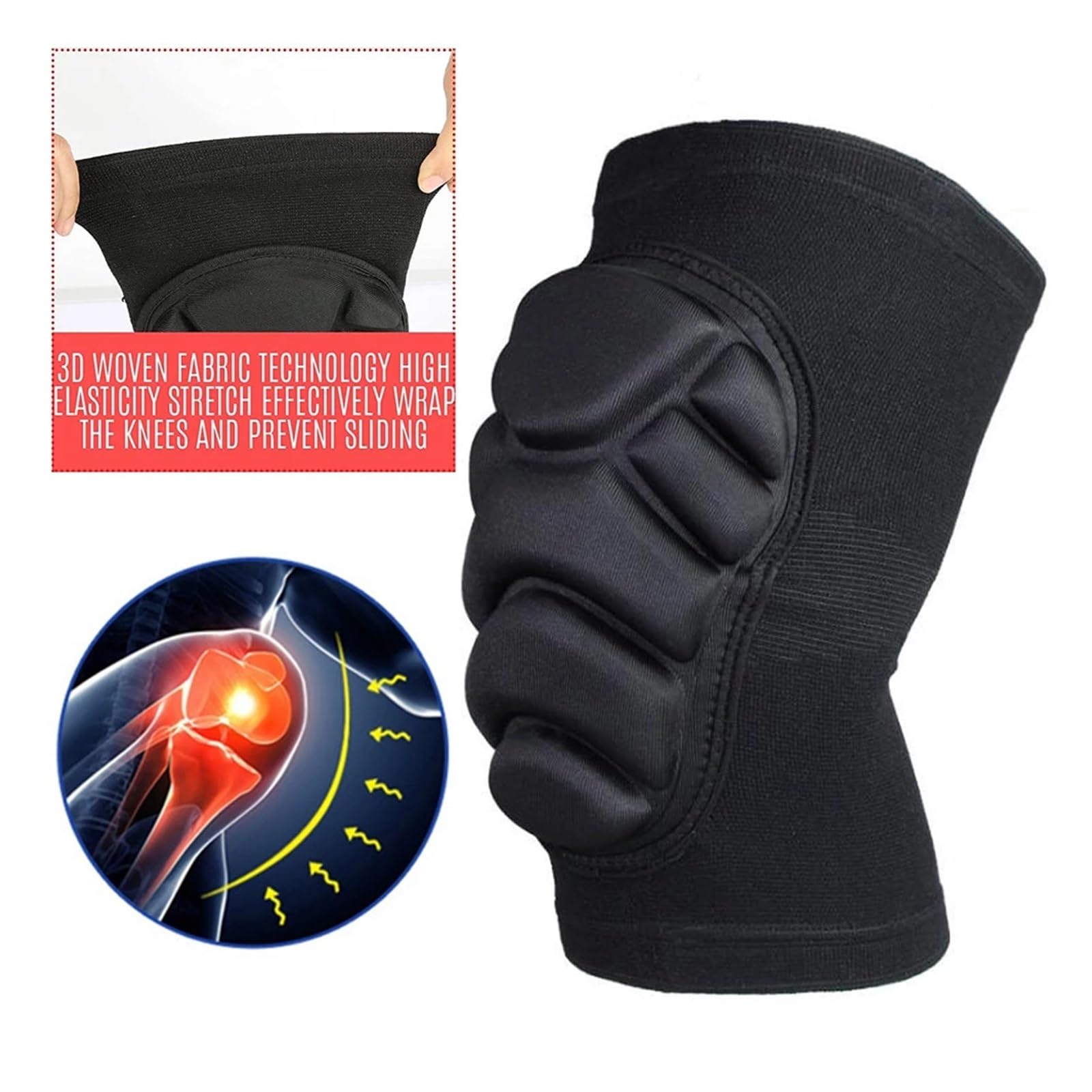 Compatibile con 1 paio di gomiti in spugna spessa for calcio pallavolo | Lo spesso strato di spugna ammortizza l'impatto nelle partite di calcio e pallavolo(Knee-1Pair,S)