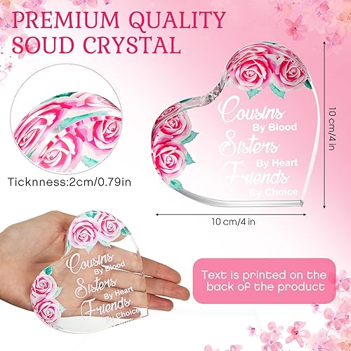 Miniatura 2 de Tuanse Regalos de primas para mujeres, recuerdo de corazón acrílico, primas, por Blood Sisters de Heart Friends, por elección, regalos de cumpleaños