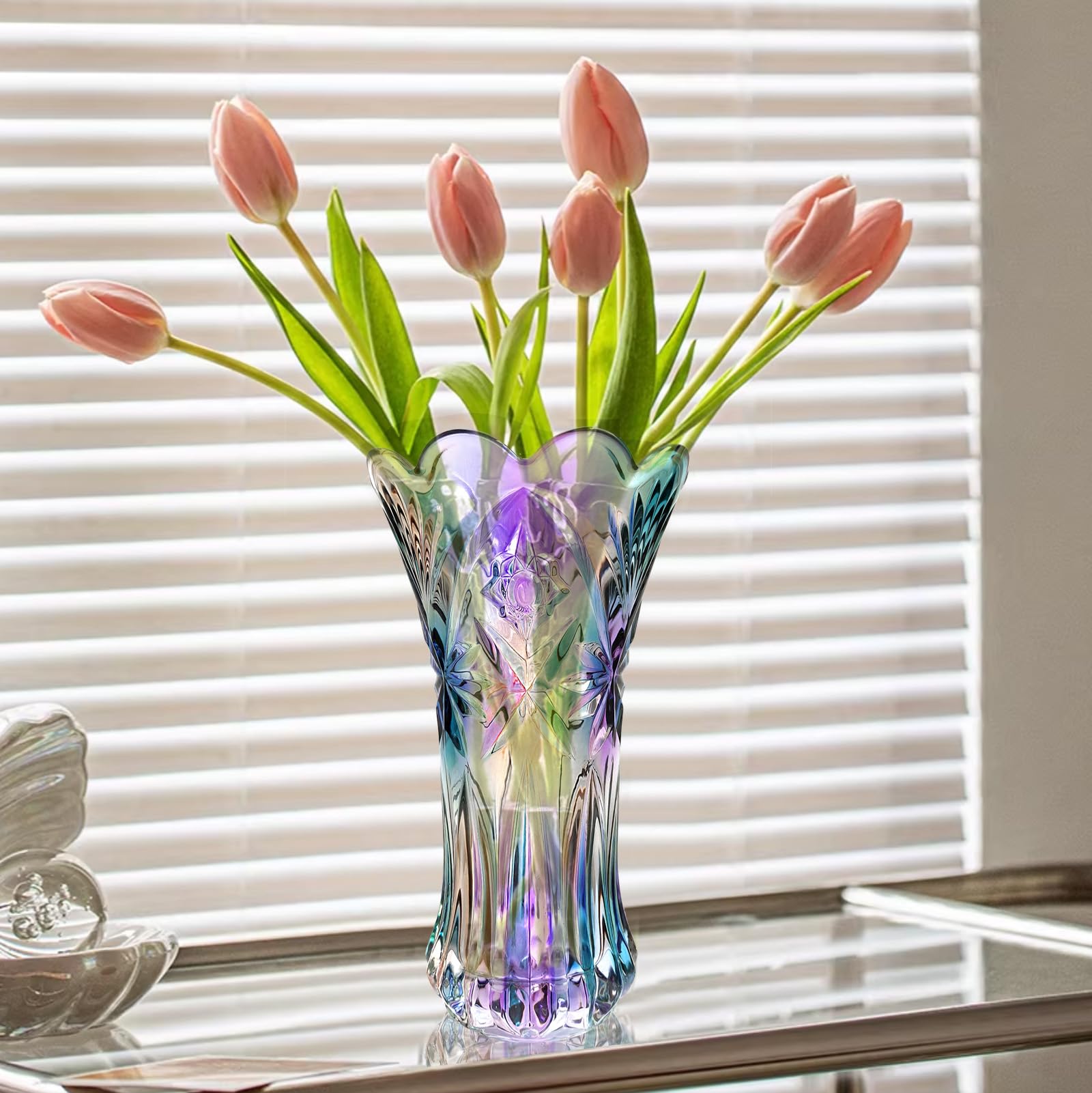 INS Vaso di vetro colorato nordico Disposizione dei fiori Palla idroponica Articoli per fiori in vetro artistico Vaso di vetro da tavolo Decorazioni per la casa  15