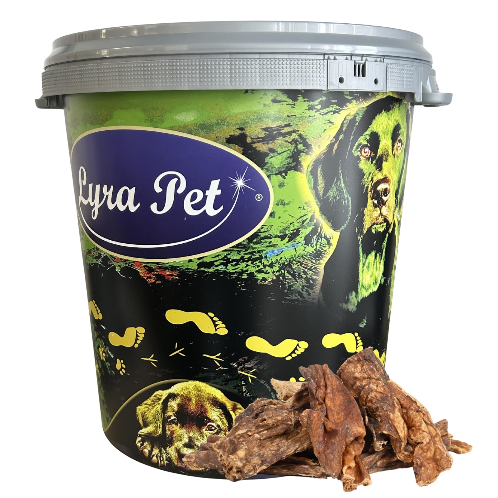 Lyra Pet® 5 kg Rinderlunge getrocknet in 30 L Tonne Kausnack für Hunde Rind | Proteinhaltiges Leckerli - Reich an Vitaminen & Mineralien - Naturbelassene Belohnung - Aromatisch & gut verträglich