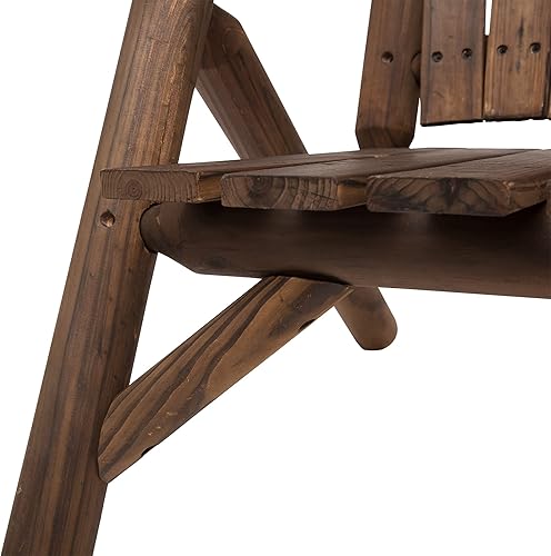 Miniatura 7 de kevinplus Silla Adirondack de madera de 2 asientos, juego de sillas para exteriores con mesa auxiliar central, silla Adirondack de dos plazas al