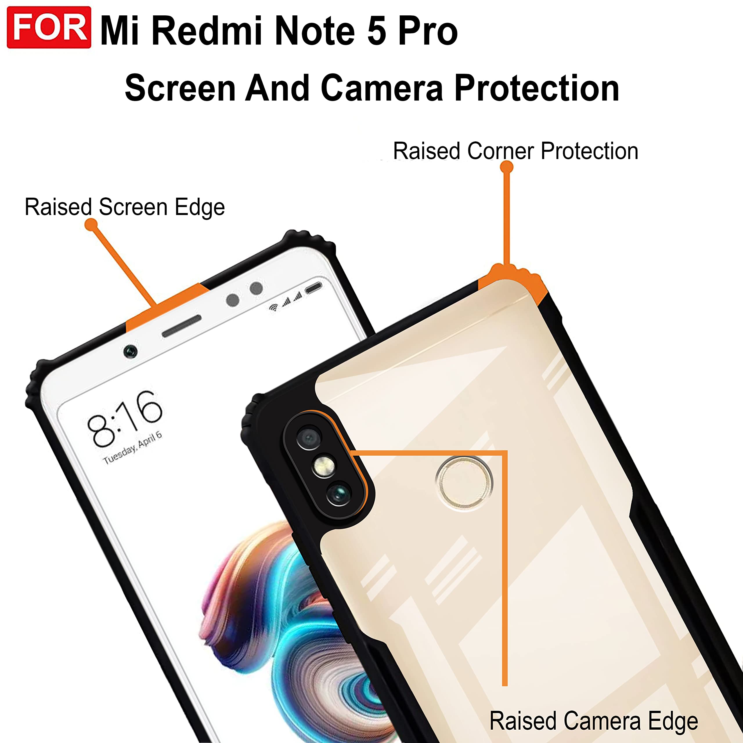Zapcase Back Case Cover for Mi Redmi Note Pro Compatible for Mi Redmi  Note Pro Back Cover Clear Case with Camera Protection (TPU PC