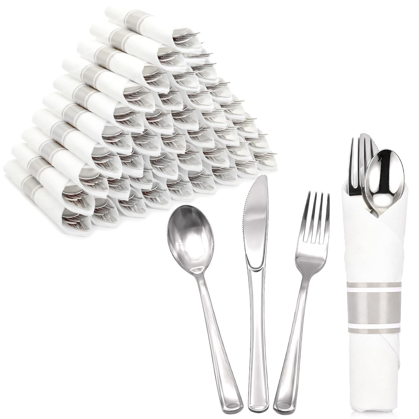 Gold Disposable Silverware Set - 50 Piece -8 Gold Disposable Silverware Set - 50 Piece -8