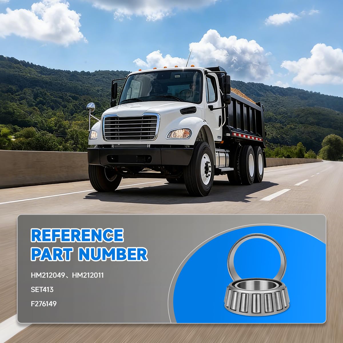 SET413 Tapered Roller Bearing Cone and Cup Set TS (Tapered Single) Imperial Compatible with Ford 2004-2017, GMC 2003-2009, Chevrolet 20033-2009 Replace for HM212049 & HM212011, F276149